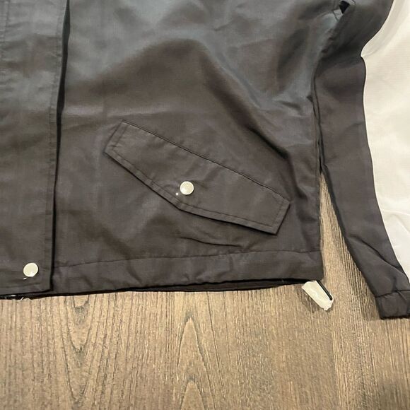 NWOT Guess Black White Colorblock Cropped Windbreaker Raincoat Size M - Picture 4 of 11